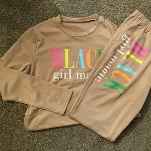 Black Girl Magic 2 piece (leggings and long sleeve top) size XL